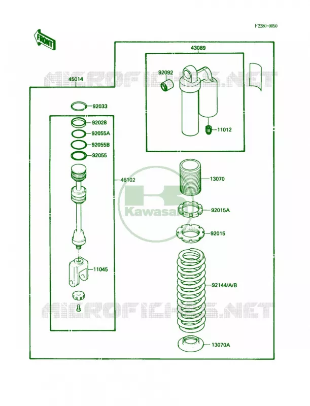 Shock Absorbers Kawasaki MOTOS 80 1988 KX80 Big Wheels  KX80-N1