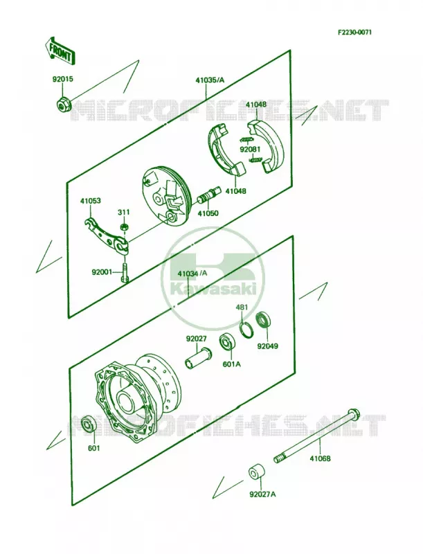 Front Hub Kawasaki MOTOS 60 1987 KX60  KX60-B3
