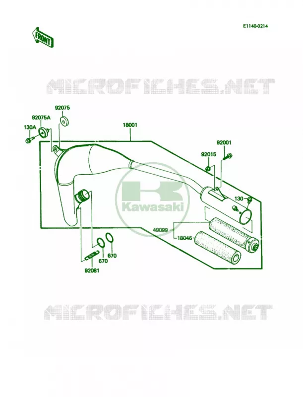 Mufflers Kawasaki MOTOS 60 1987 KX60  KX60-B3
