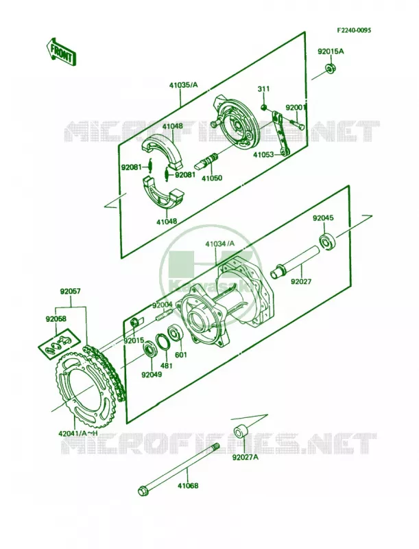 Rear Hub Kawasaki MOTOS 60 1987 KX60  KX60-B3