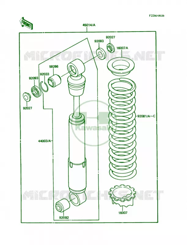 Shock Absorbers Kawasaki MOTOS 60 1987 KX60  KX60-B3