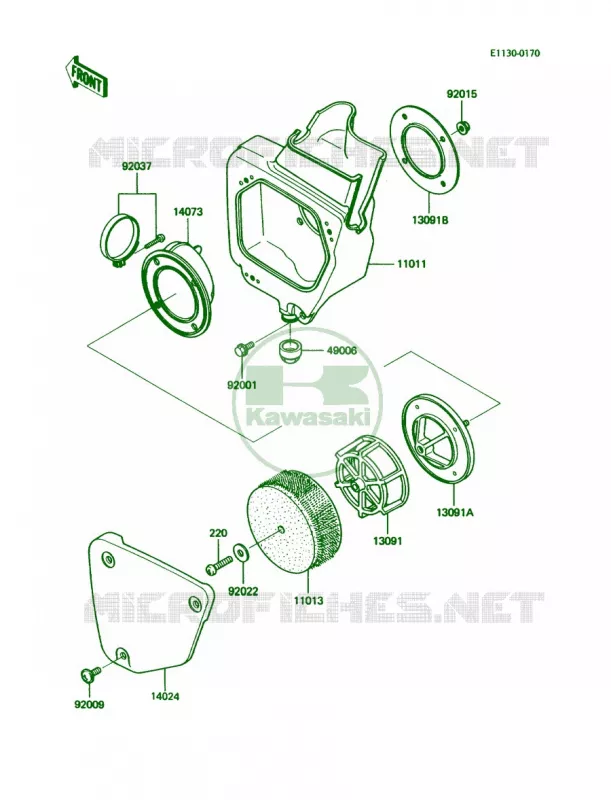 Air Cleaner Kawasaki MOTOS 60 1986 KX60  KX60-B2