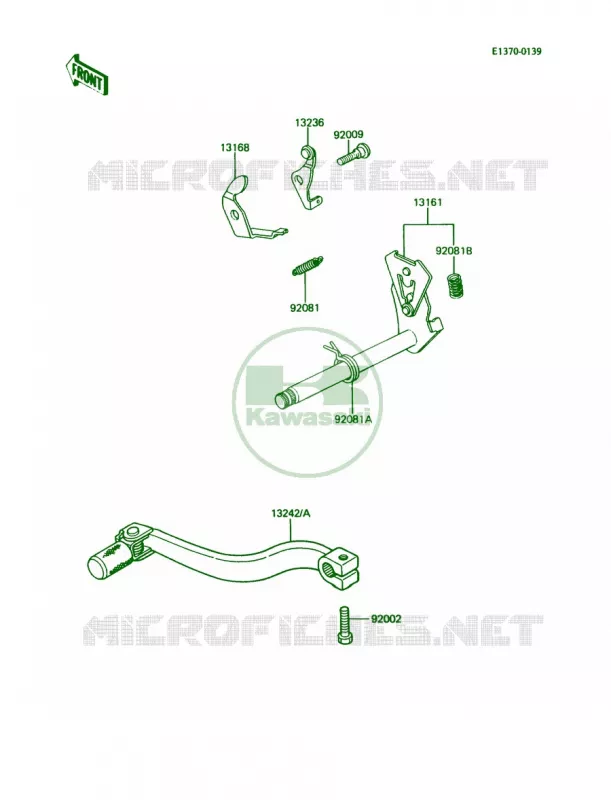 Gear Change Mechanism Kawasaki MOTOS 60 1986 KX60  KX60-B2