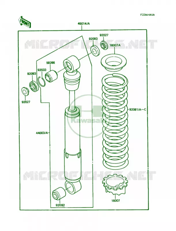 Shock Absorbers Kawasaki MOTOS 60 1986 KX60  KX60-B2