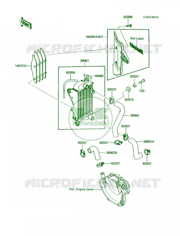 Radiator Kawasaki MOTOS 60 1985 KX60  KX60-B1