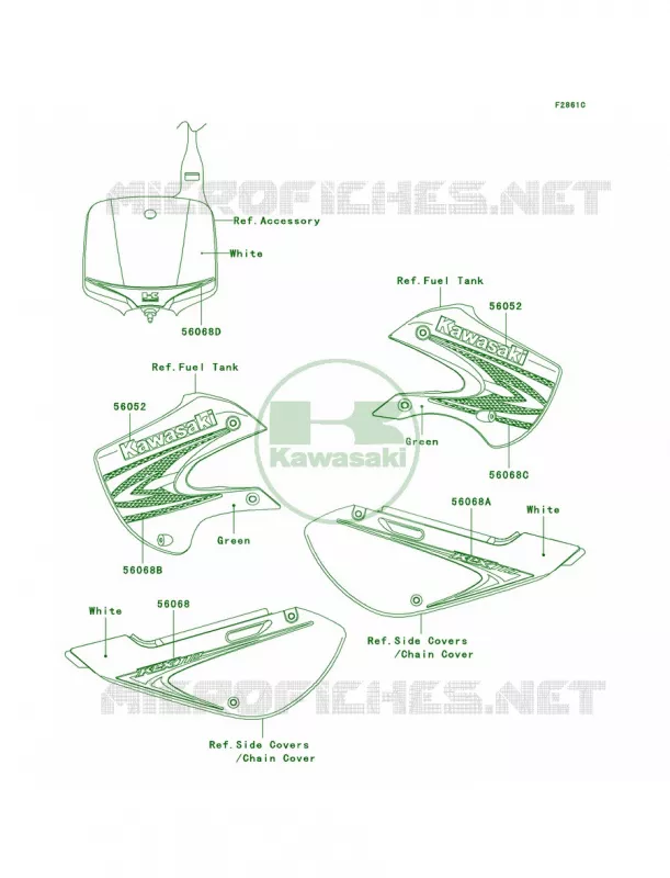 DecalsGreenA8F Kawasaki MOTOS 110 2007 KLX110  KLX110A7F