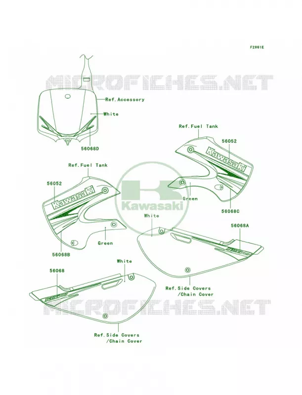 DecalsGreenA9F Kawasaki MOTOS 110 2007 KLX110  KLX110A7F