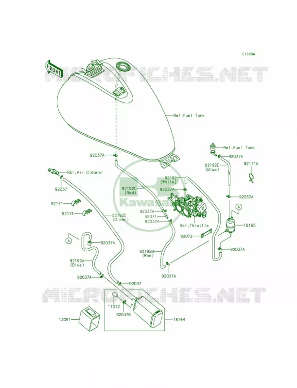 Fuel Evaporative SystemDCF-DFFCA Kawasaki MOTOS 900 2015 Vulcan 900 Classic LT  VN900DFF