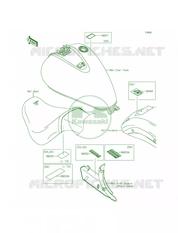 Labels Kawasaki MOTOS 900 2015 Vulcan 900 Custom  VN900CFF