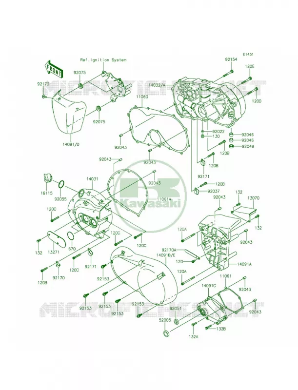 Engine Covers Kawasaki MOTOS 900 2014 Vulcan 900 Classic  VN900BEFA