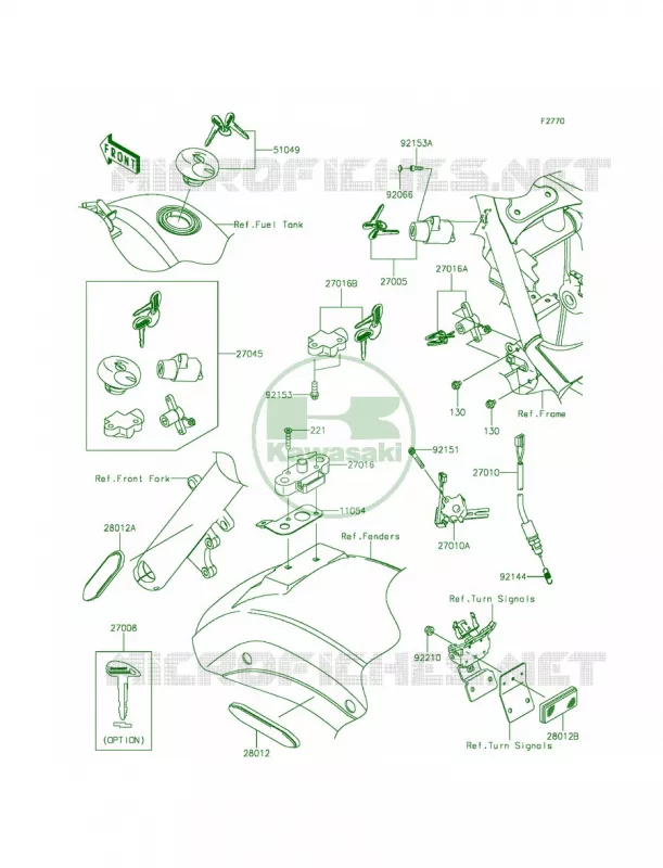 Ignition SwitchLocksReflectors Kawasaki MOTOS 900 2014 Vulcan 900 Classic  VN900BEFA
