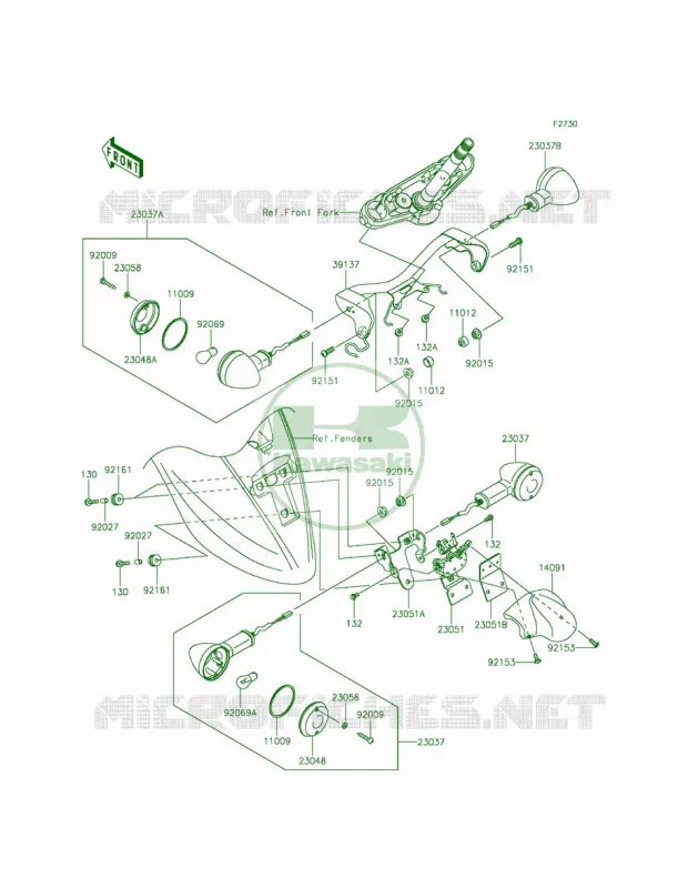 Turn Signals Kawasaki MOTOS 900 2014 Vulcan 900 Classic LT  VN900DEF