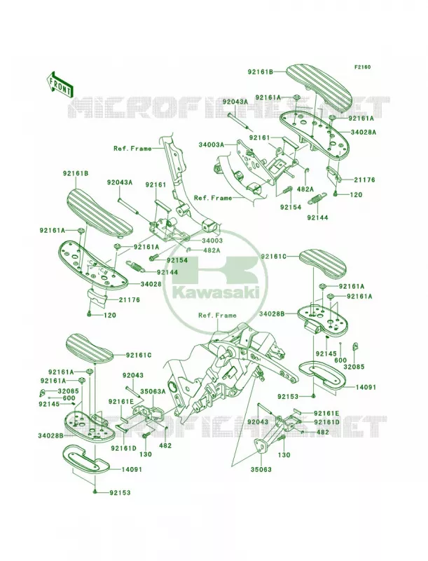 Footrests Kawasaki MOTOS 1700 2014 Vulcan 1700 Voyager ABS  VN1700BEF