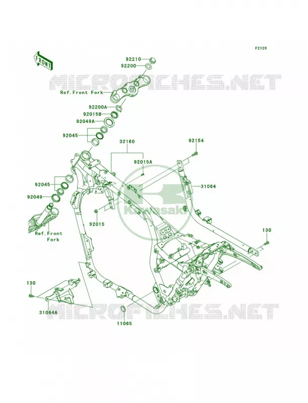 Frame Kawasaki MOTOS 1700 2014 Vulcan 1700 Voyager ABS  VN1700BEF