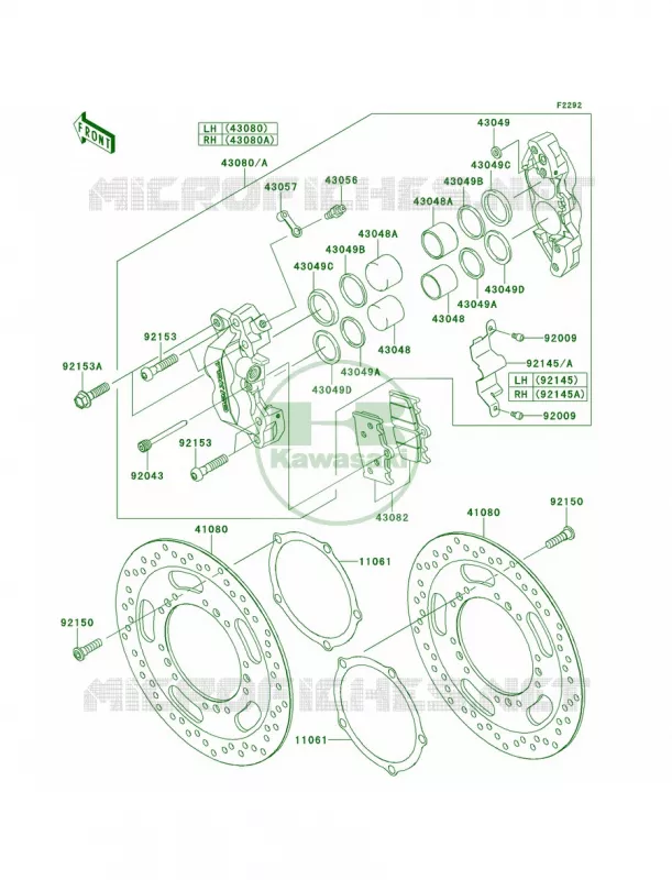 Front Brake Kawasaki MOTOS 1700 2014 Vulcan 1700 Voyager ABS  VN1700BEF