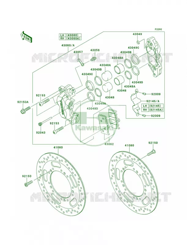 Front Brake Kawasaki MOTOS 1700 2013 Vulcan 1700 Voyager  VN1700ADF