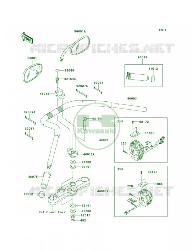 Handlebar Kawasaki MOTOS 1700 2013 Vulcan 1700 Voyager  VN1700ADF