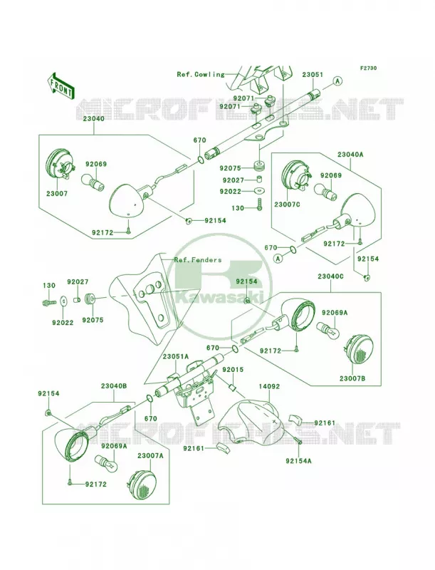 Turn Signals Kawasaki MOTOS 1700 2013 Vulcan 1700 Voyager  VN1700ADF