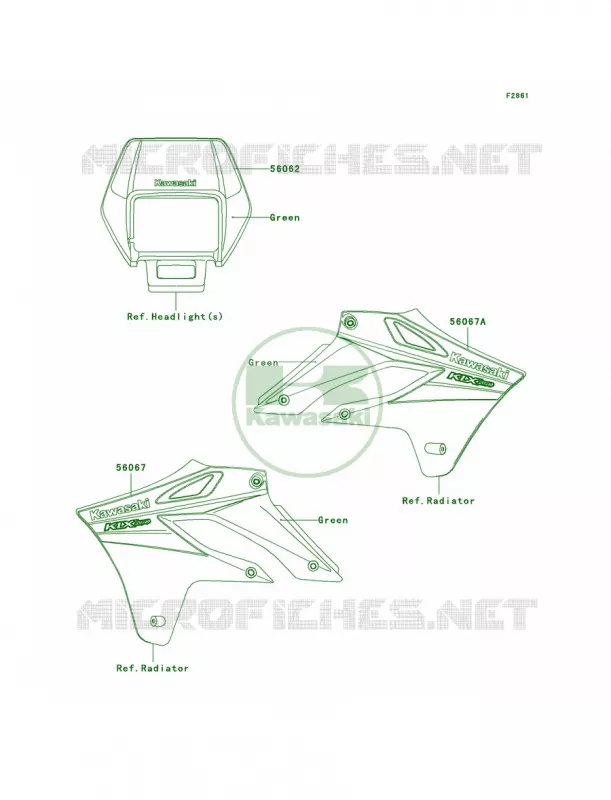 DecalsH6F Kawasaki MOTOS 250 2007 KLX250S  KLX250H7F