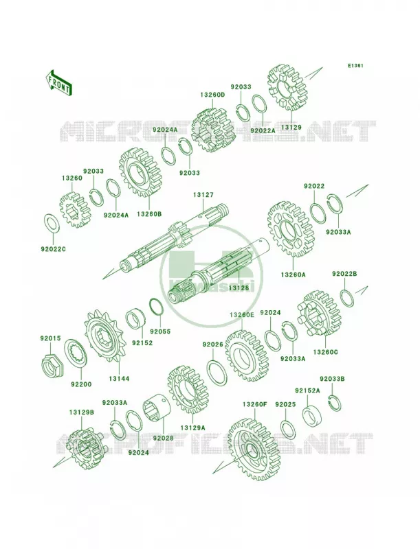 Transmission Kawasaki MOTOS 250 2007 KLX250S  KLX250H7F