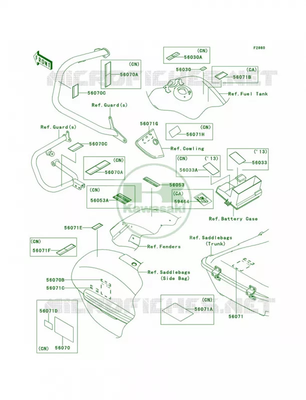 Labels Kawasaki MOTOS 1700 2013 Vulcan 1700 Voyager ABS  VN1700BDF