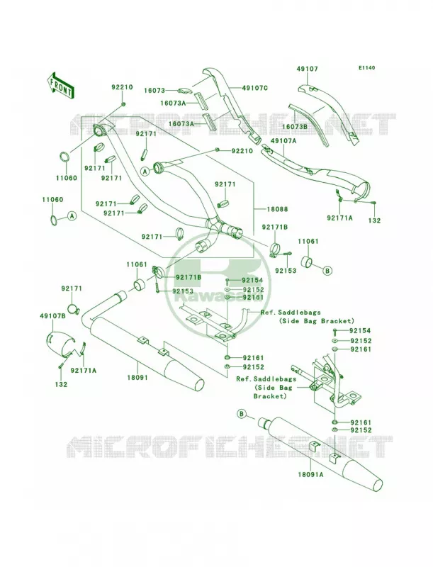Mufflers Kawasaki MOTOS 1700 2013 Vulcan 1700 Nomad  VN1700CDF