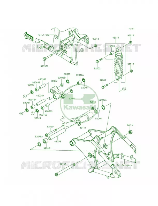 SuspensionShock Absorber Kawasaki MOTOS 900 2013 Vulcan 900 Custom  VN900CDFA