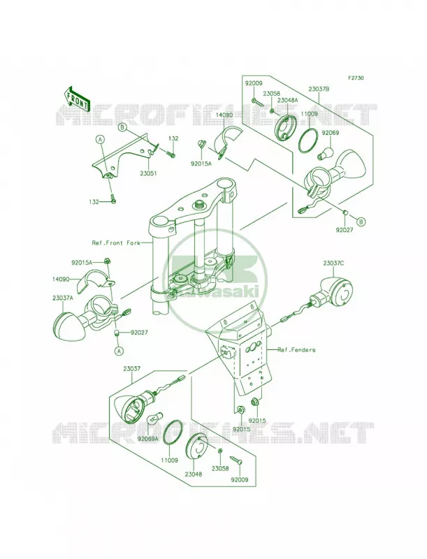 Turn Signals Kawasaki MOTOS 900 2013 Vulcan 900 Custom  VN900CDFA