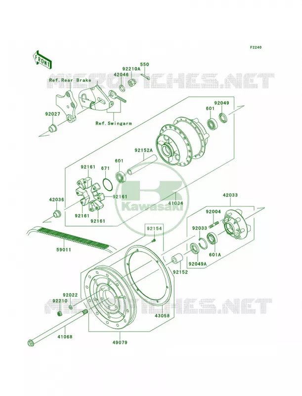 Rear WheelChain Kawasaki MOTOS 900 2013 Vulcan 900 Classic  VN900BDF