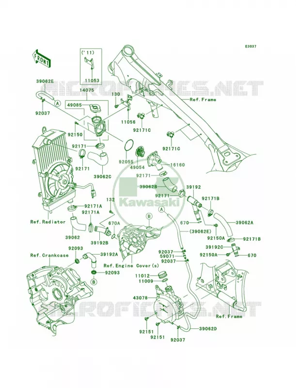 Water Pipe Kawasaki MOTOS 900 2013 Vulcan 900 Classic  VN900BDF