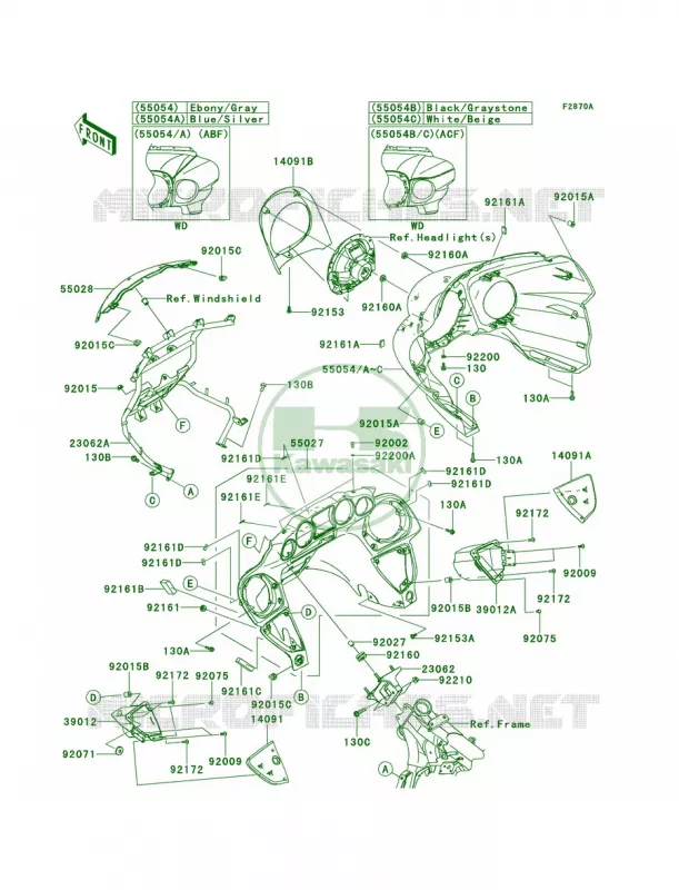 CowlingABFACF Kawasaki MOTOS 1700 2012 Vulcan 1700 Voyager  VN1700ACF