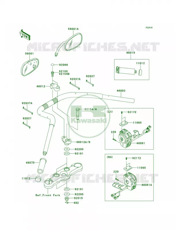 Handlebar Kawasaki MOTOS 1700 2012 Vulcan 1700 Voyager  VN1700ACF