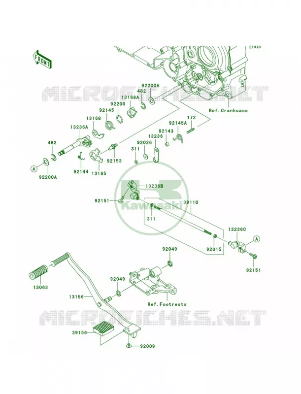 Gear Change Mechanism Kawasaki MOTOS 1700 2012 Vulcan 1700 Voyager ABS  VN1700BCF