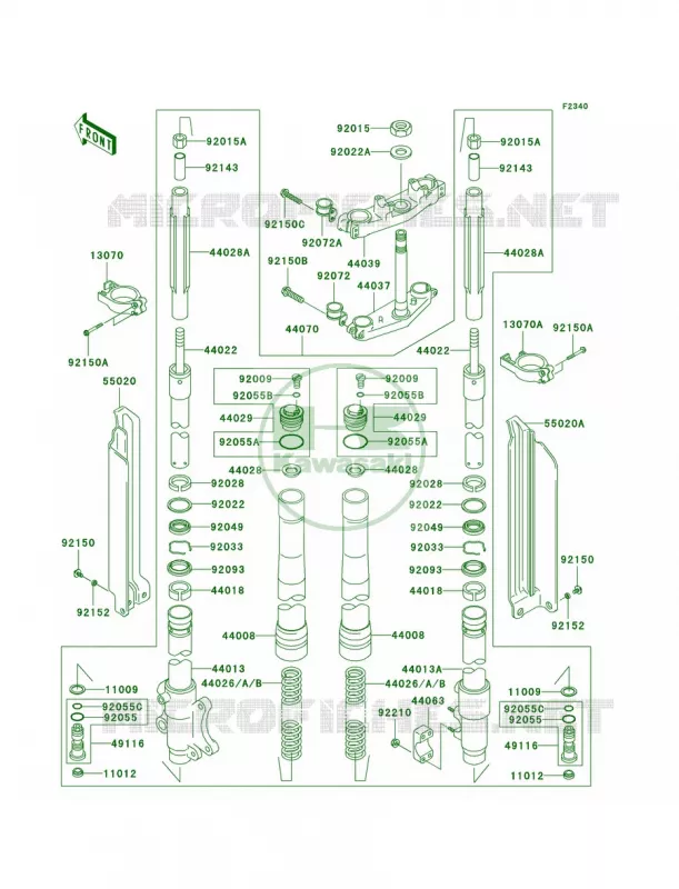 Front ForkA6F Kawasaki MOTOS 300 2007 KLX300R  KLX300A7F