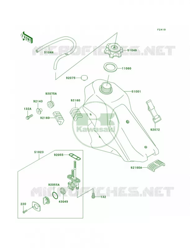 Fuel Tank Kawasaki MOTOS 300 2007 KLX300R  KLX300A7F