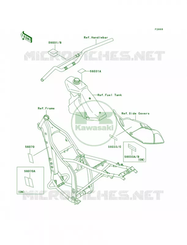 Labels Kawasaki MOTOS 300 2007 KLX300R  KLX300A7F