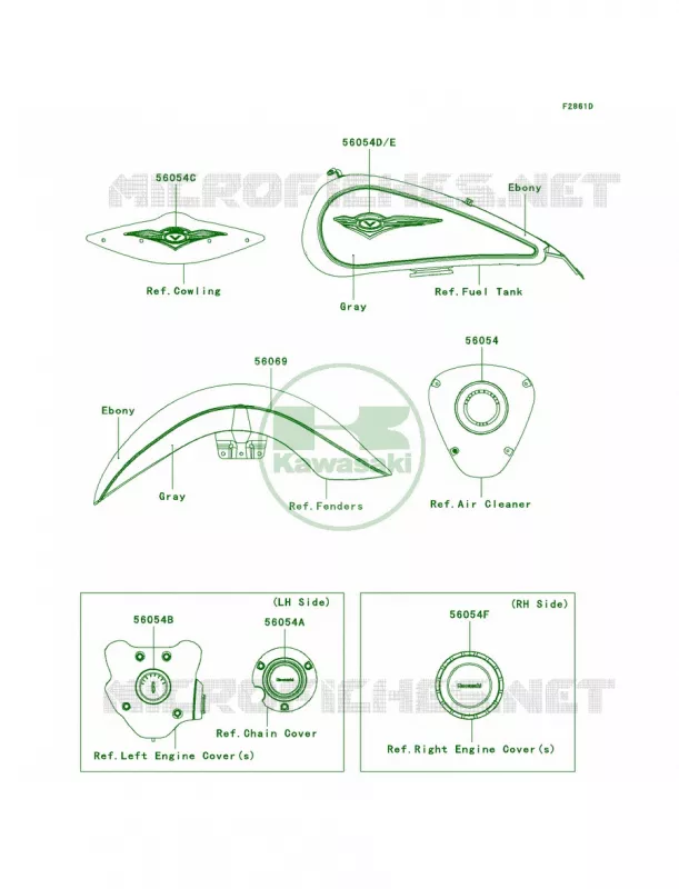DecalsEbonyGrayCBF Kawasaki MOTOS 1700 2012 Vulcan 1700 Nomad  VN1700CCF