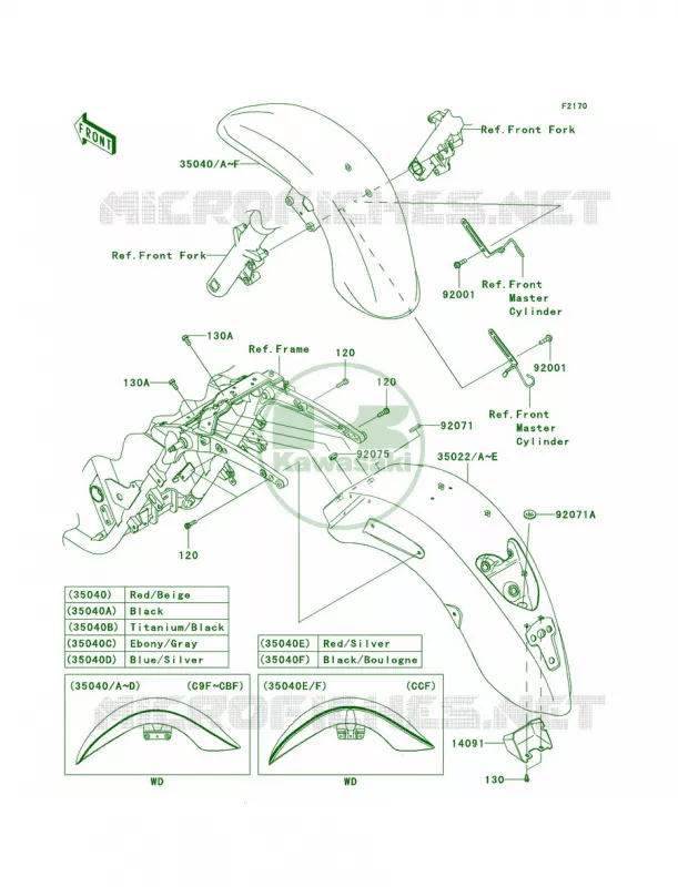 Fenders Kawasaki MOTOS 1700 2012 Vulcan 1700 Nomad  VN1700CCF