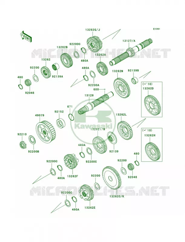 Transmission Kawasaki MOTOS 1700 2012 Vulcan 1700 Nomad  VN1700CCF