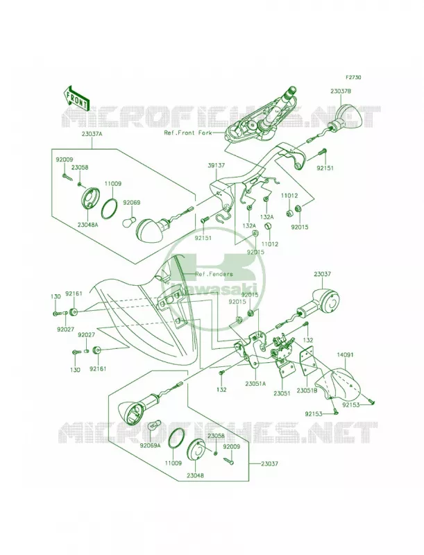 Turn Signals Kawasaki MOTOS 900 2012 Vulcan 900 Classic LT  VN900DCF