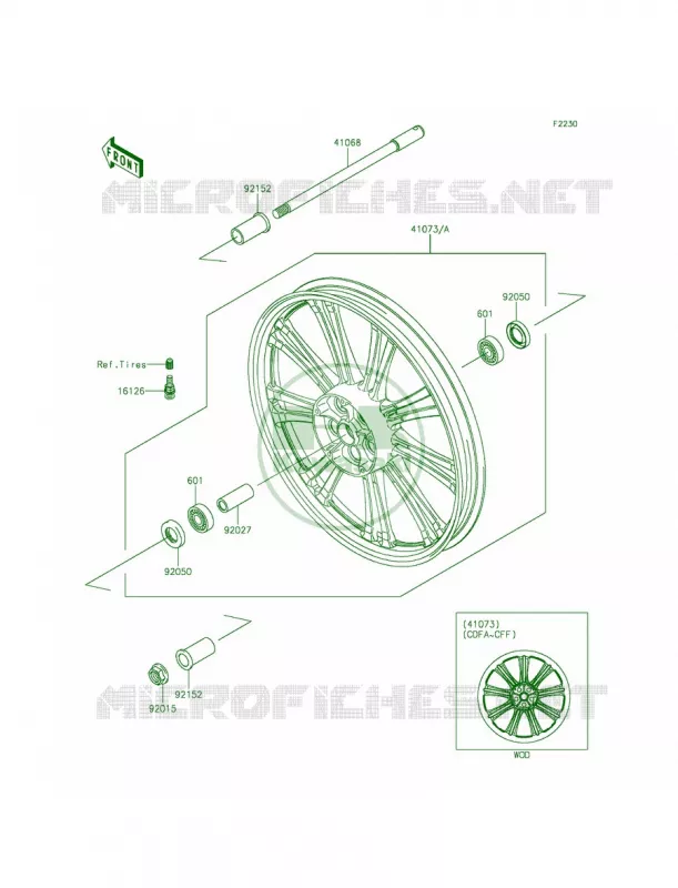 Front Wheel Kawasaki MOTOS 900 2012 Vulcan 900 Custom  VN900CCF