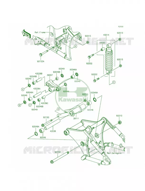 SuspensionShock Absorber Kawasaki MOTOS 900 2012 Vulcan 900 Custom  VN900CCF