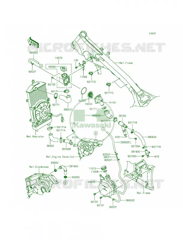 Water Pipe Kawasaki MOTOS 900 2012 Vulcan 900 Custom  VN900CCF