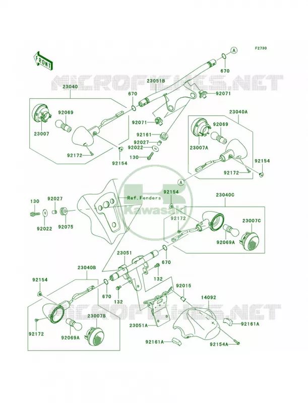 Turn SignalsE9F-EBF Kawasaki MOTOS 1700 2012 Vulcan 1700 Classic  VN1700ECF