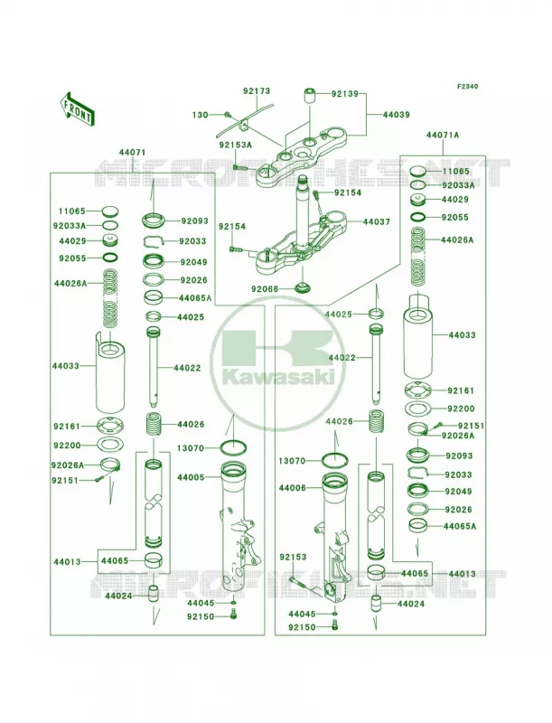 Front Fork Kawasaki MOTOS 1700 2011 Vulcan 1700 Voyager  VN1700ABF