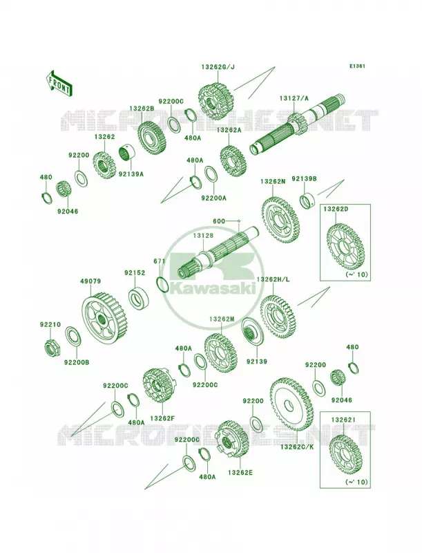 Transmission Kawasaki MOTOS 1700 2011 Vulcan 1700 Voyager  VN1700ABF