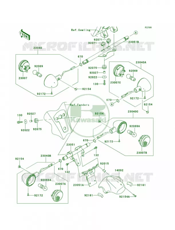 Turn SignalsA9F-ABF Kawasaki MOTOS 1700 2011 Vulcan 1700 Voyager  VN1700ABF