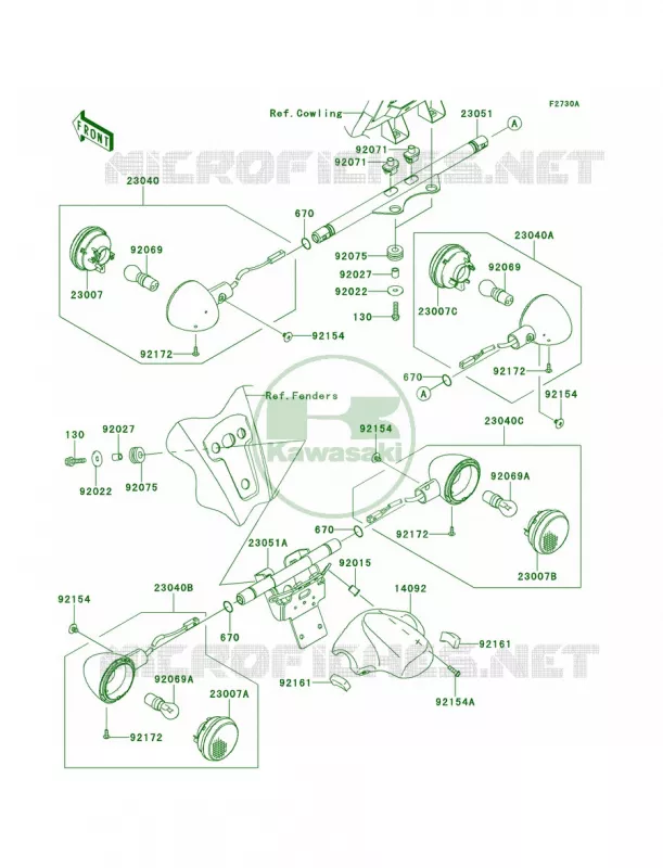 Turn SignalsACF Kawasaki MOTOS 1700 2011 Vulcan 1700 Voyager  VN1700ABF
