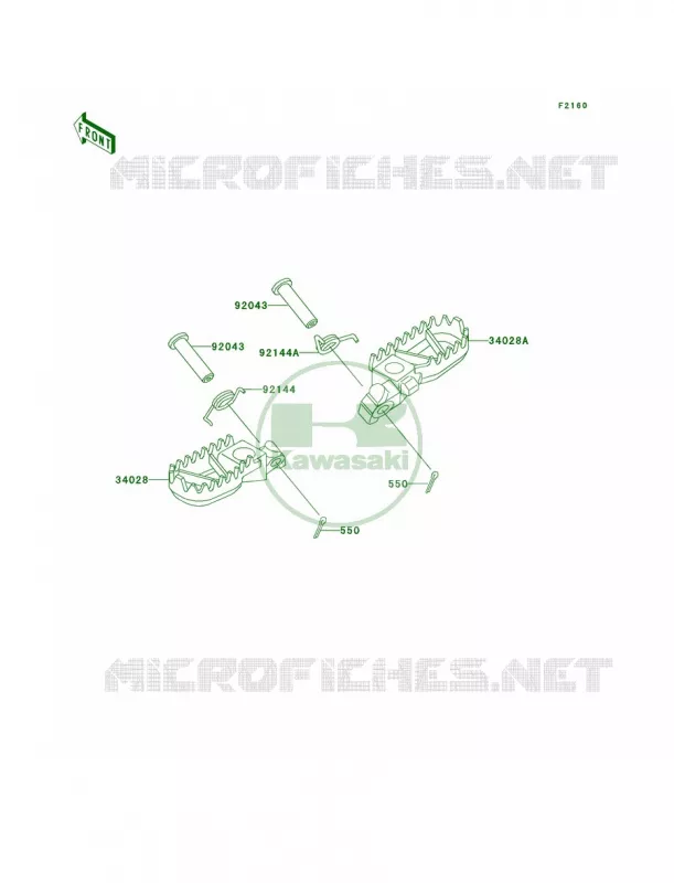 Footrests Kawasaki MOTOS 200 2006 KDX200  KDX200H6F