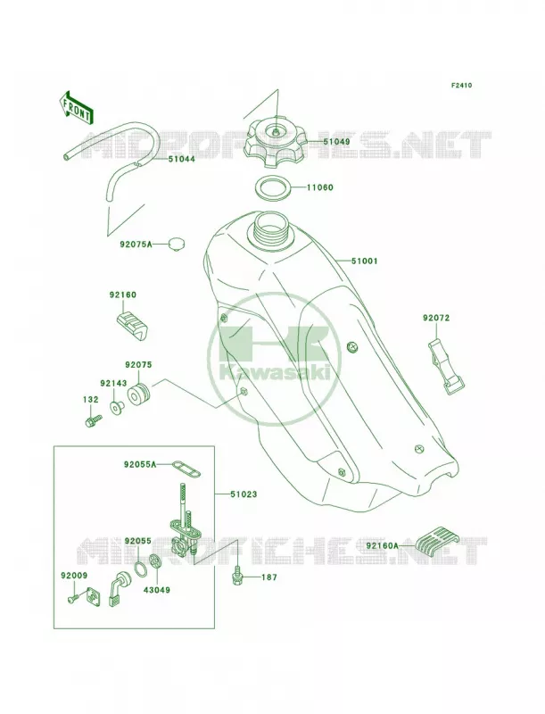 Fuel Tank Kawasaki MOTOS 200 2006 KDX200  KDX200H6F